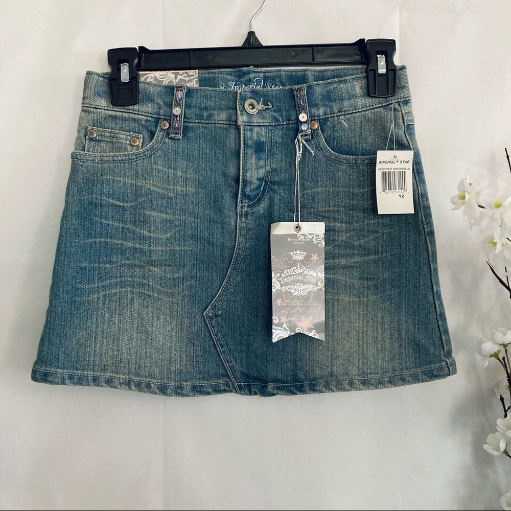 NWT Imperial Star Girl’s Denim Skirt with Adjustable Waist Band Size 12